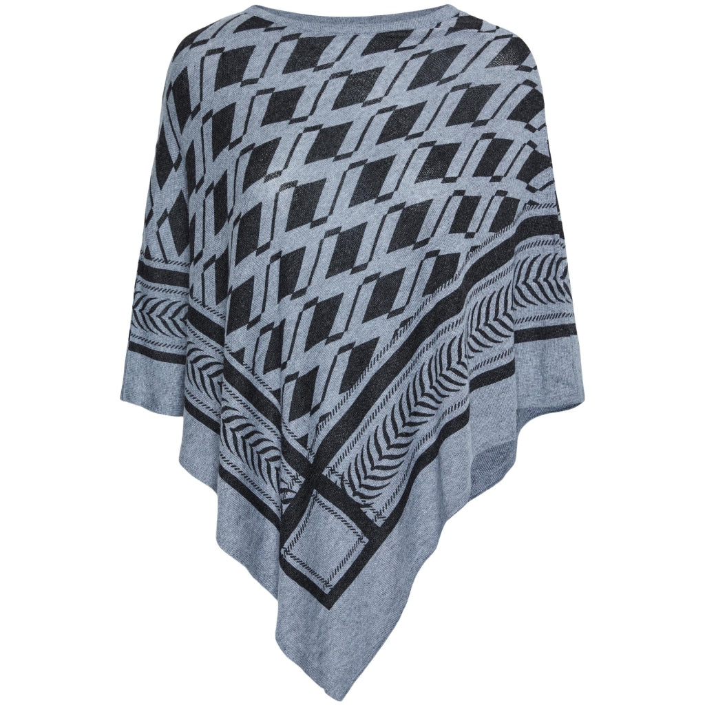 Dame Poncho Pcnovis Light Grey Melange fra Pieces