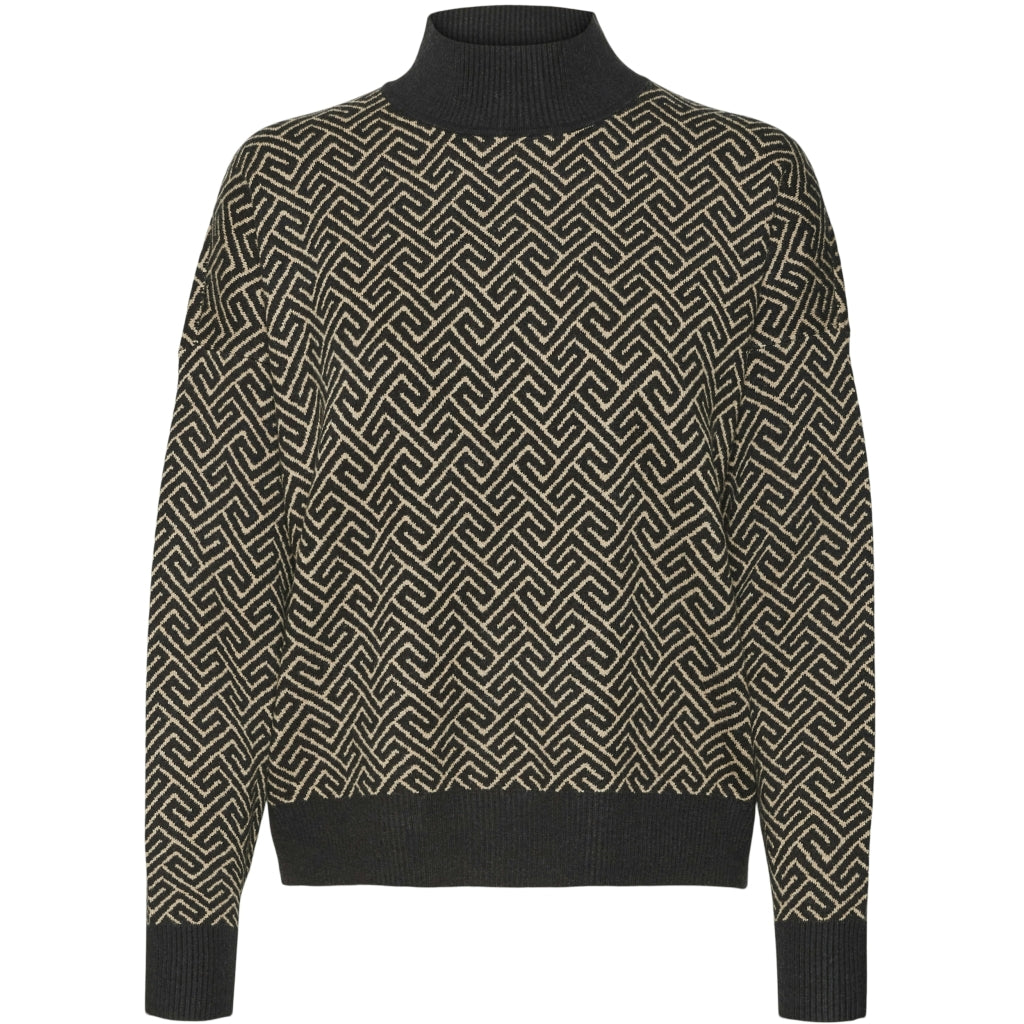 Dame Pullover Vmaria   Black W. Silver Mink Grafic Print fra Pieces