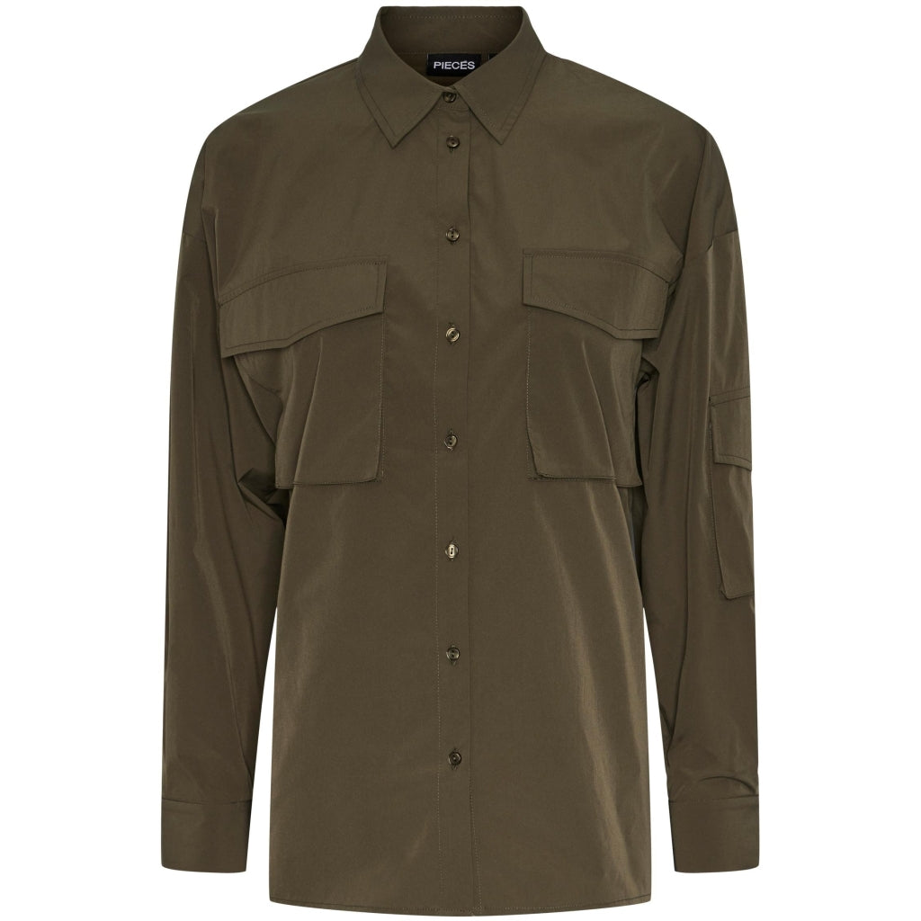 Dame Skjorte Pcdre   Deep Lichen Green fra Pieces