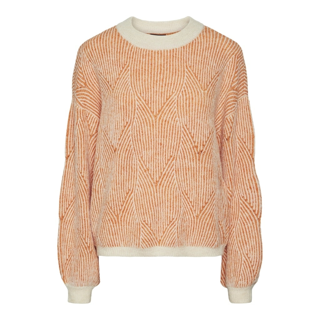 Dame Strik Pcjenna   Whitecap Gray Burnt Orange fra Pieces