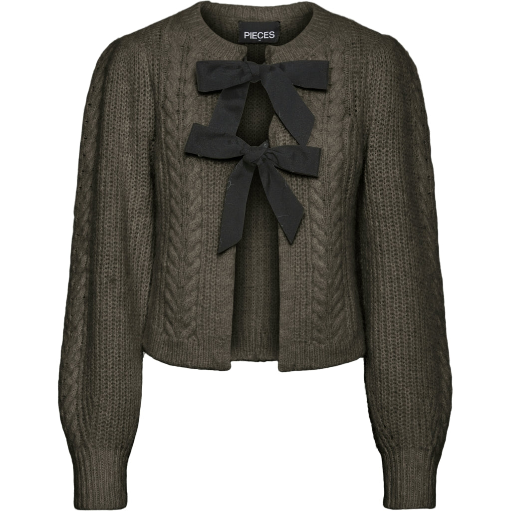 Dame Strik Pcrow   Morel Black Woven Bows fra Pieces