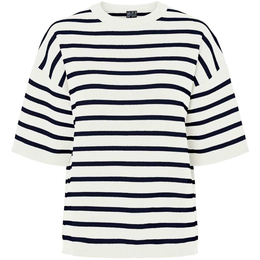Dame Strik Pctian   Cloud Dancer Maritime Blue fra Pieces