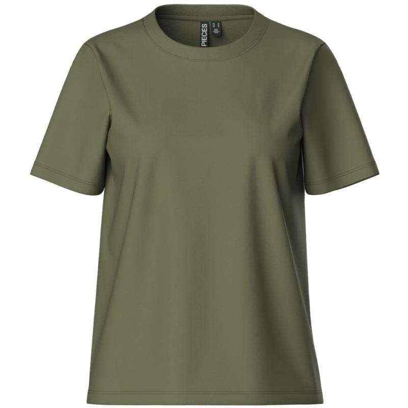 Dame T Shirt Pcria Deep Lichen Green fra Pieces