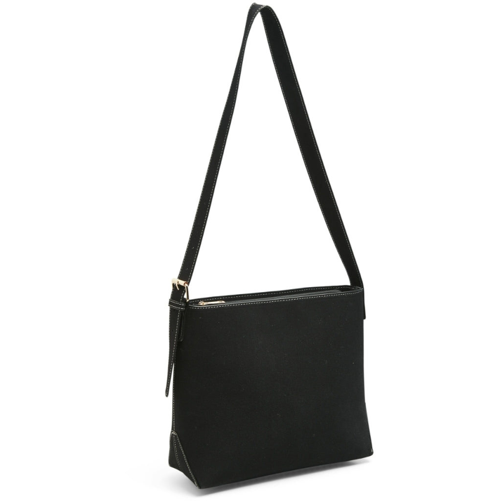 Dame Taske Pcpony   Black White Stiching fra Pieces