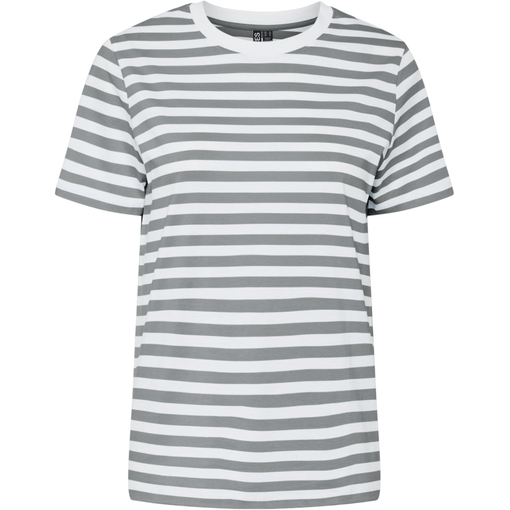 Dame Tee Pcria Ultimate Grey Bright White fra Pieces
