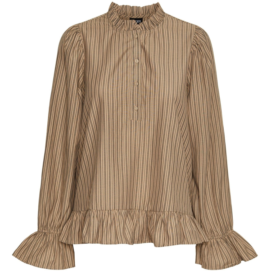 Dame Top Pcassra Silver Mink Black fra Pieces