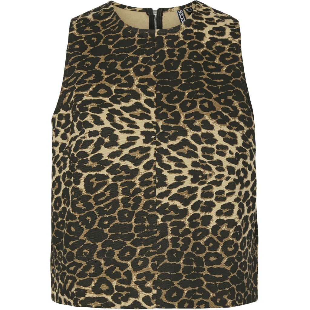 Dame Top Pcasta   Black Leo Denim fra Pieces