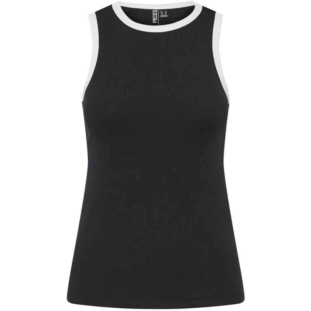 Dame Top Pcmay Black White Contrast fra Pieces