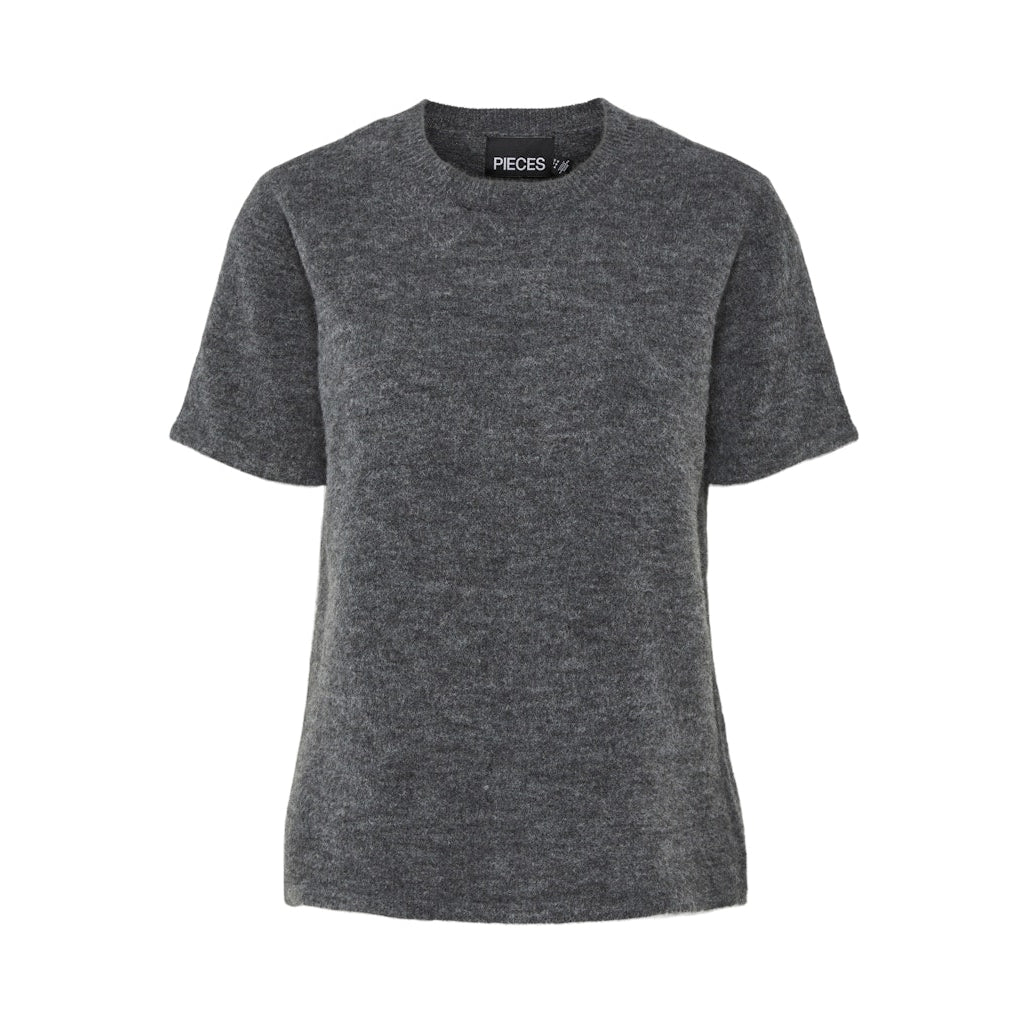 Dame Strikbluse Pcpiko Dark Grey Melange fra Pieces