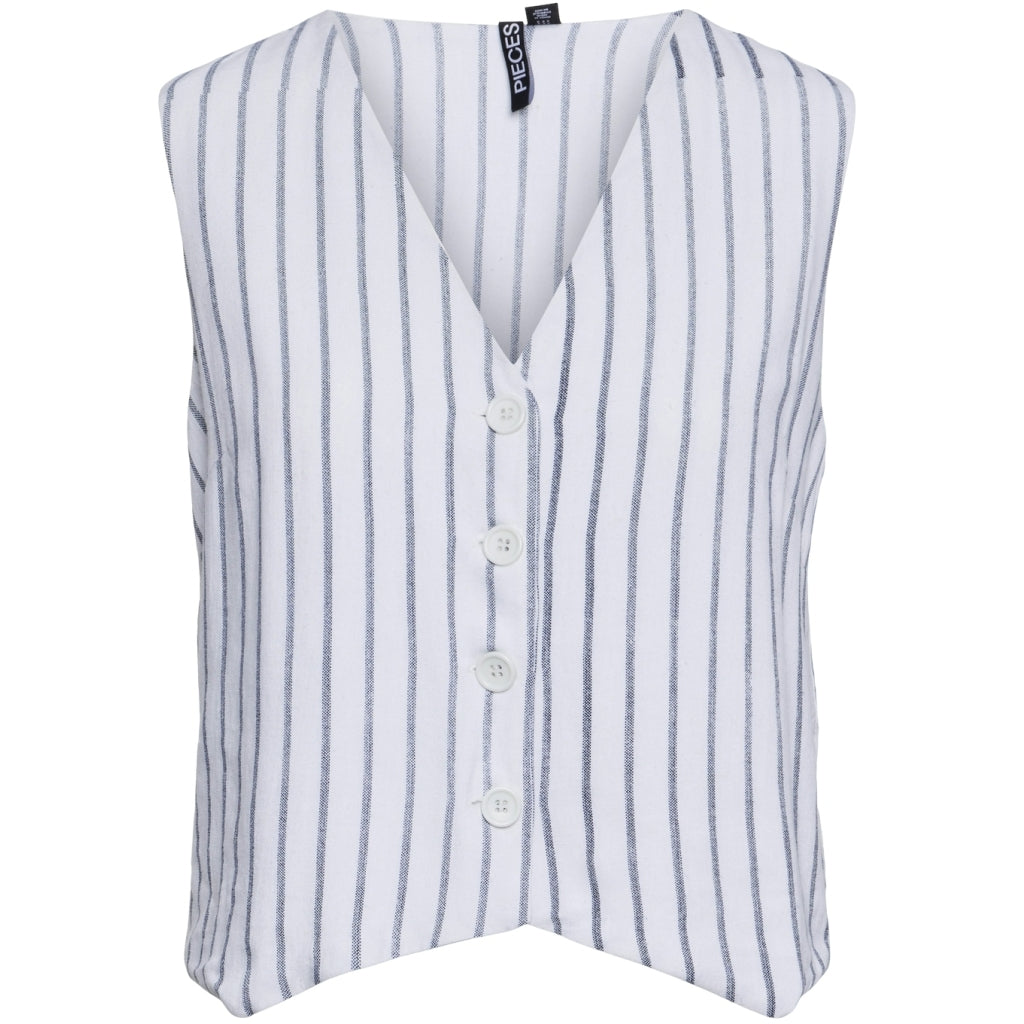Dame Vest Pcpia   Bright White Navy Blazer fra Pieces
