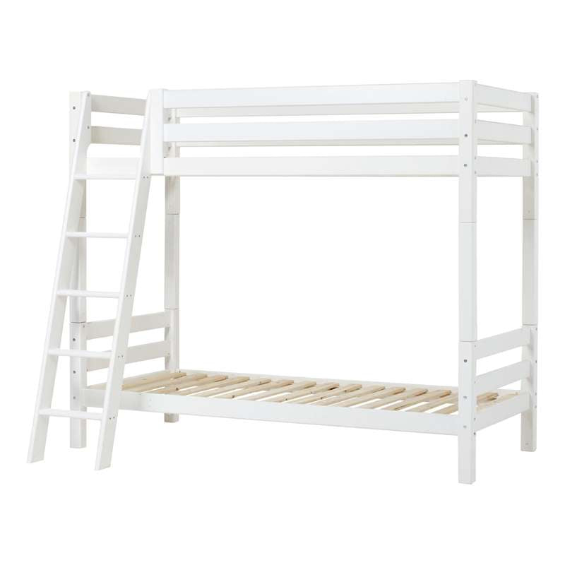 Eco Luxury   Høj Etageseng   90x200 Cm.   Skrå Stige   Hvid fra Hoppekids