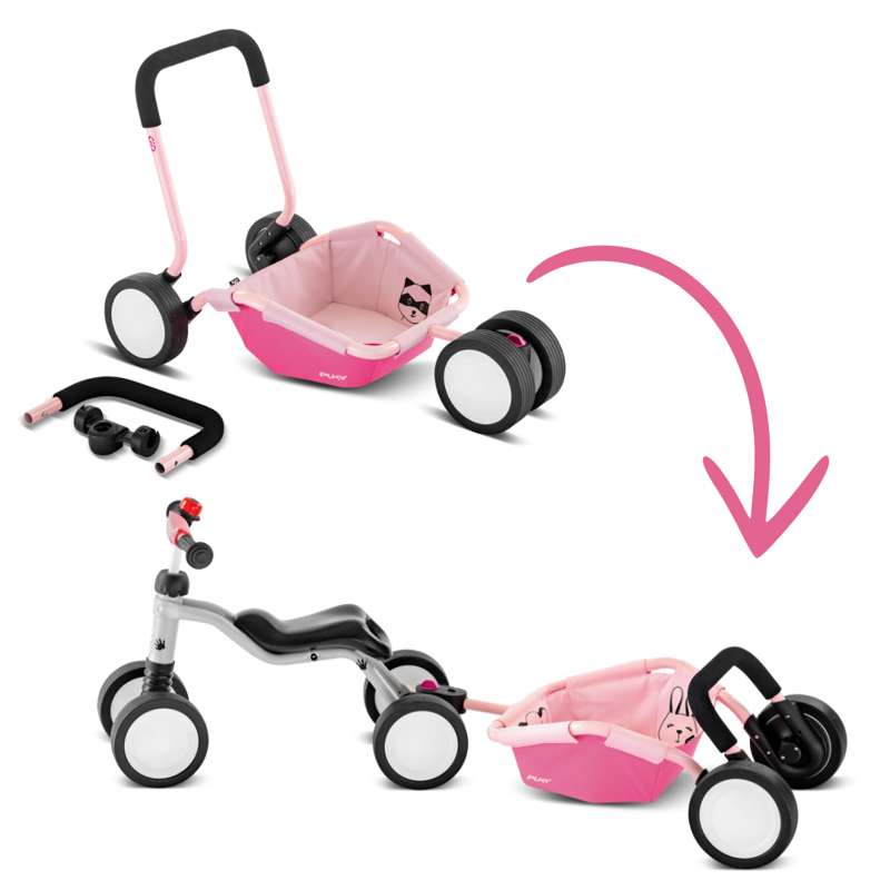 Traily   2 I 1 Gåvogn Og Cykelanhænger   Retro Rose fra Puky