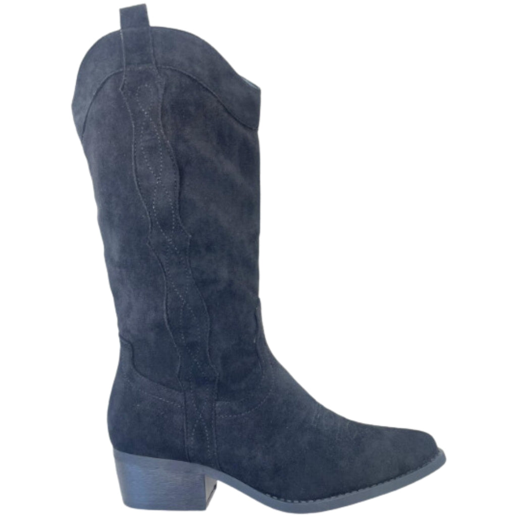 Pauline Dame Cowboystøvler 6630 Black fra Shoes