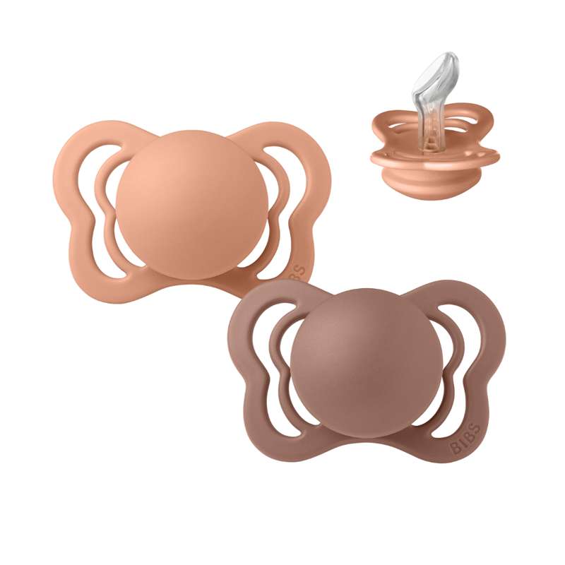 Couture Sut 2 Pak Str. 1 Silikone Peach Woodchuck fra Bibs