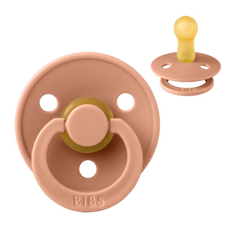Rund Colour Sut   Str. 2   Naturgummi   Peach fra Bibs