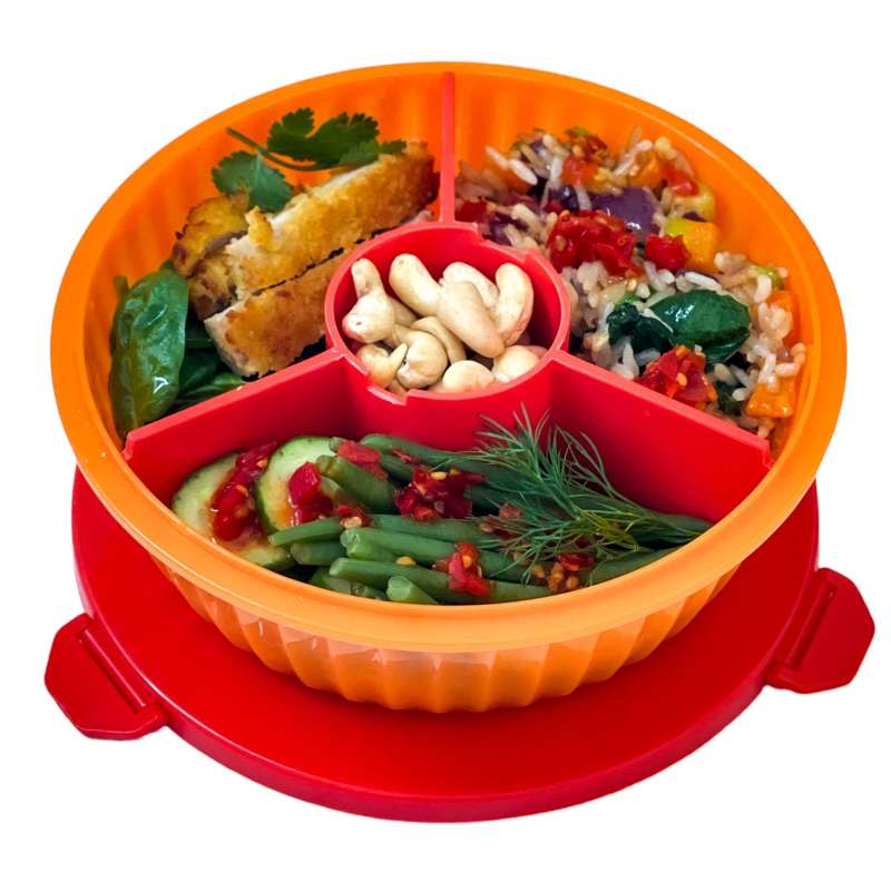 Madkasse   Poke Love Bowl   4 Rum   Tangerine Orange fra Yumbox