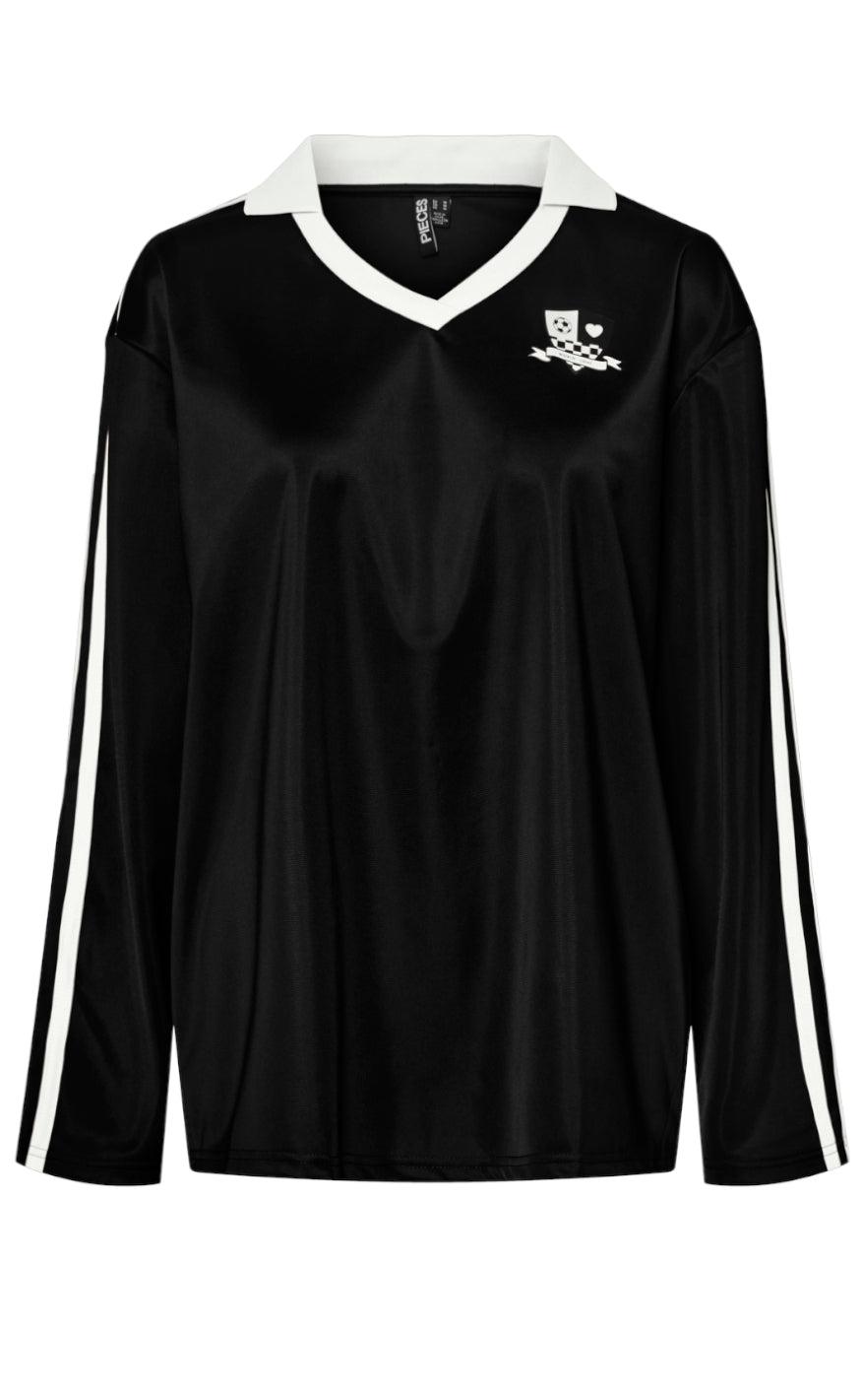 Bluse   Grace   Black Bright White fra Pieces