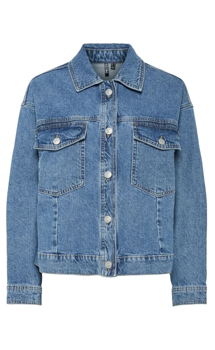 Jakke   Elma   Medium Blue Denim fra Pieces