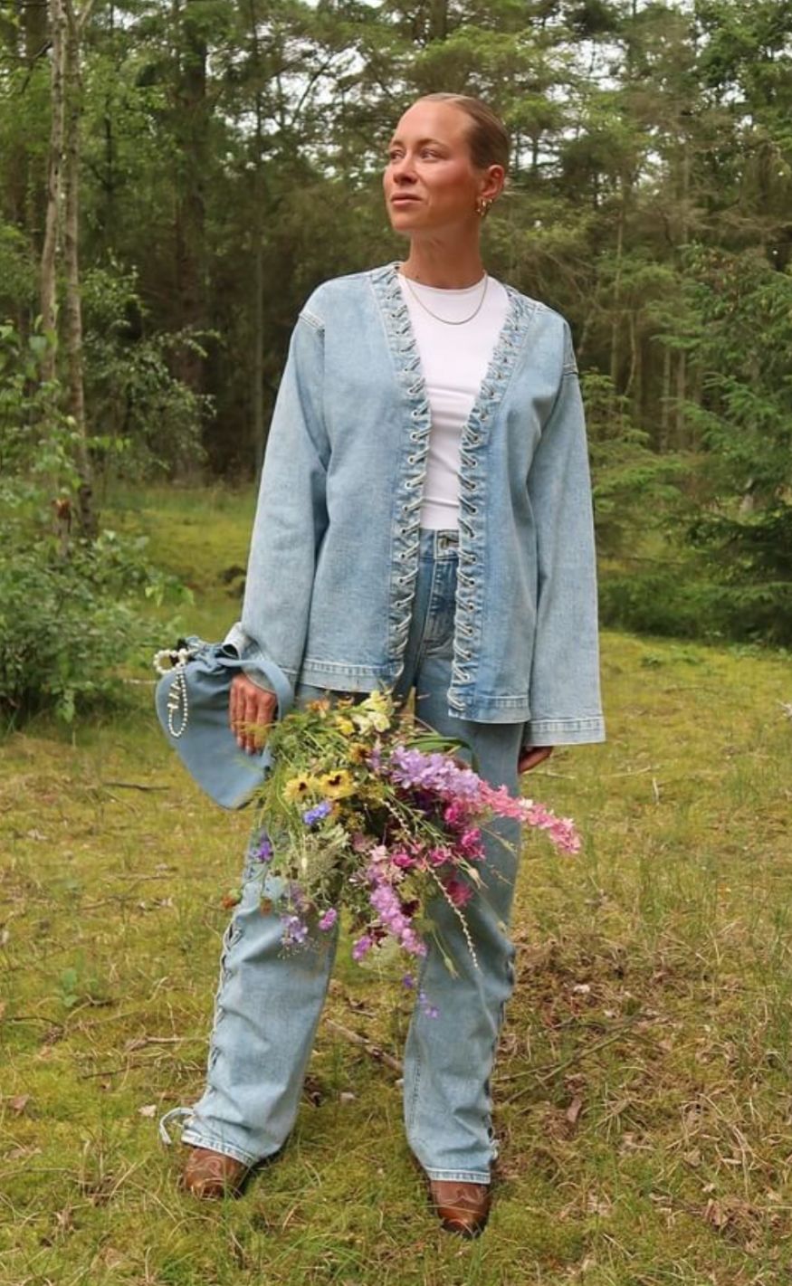 Jakke   Fenda   Light Blue Denim fra Pieces