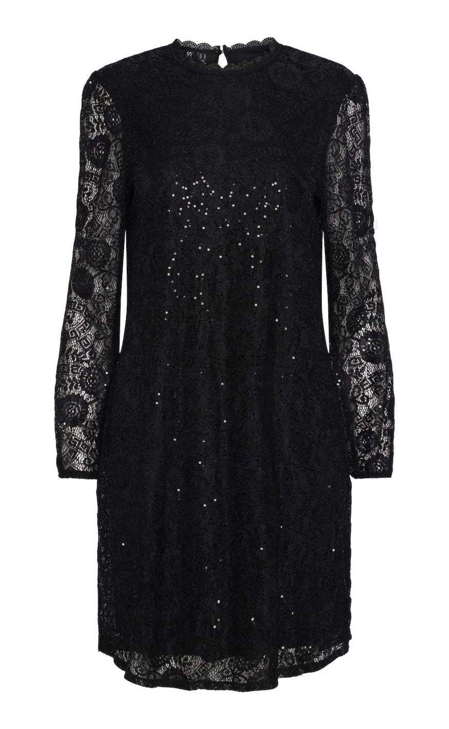 Kjole   Olline Lace Sequins   Black fra Pieces