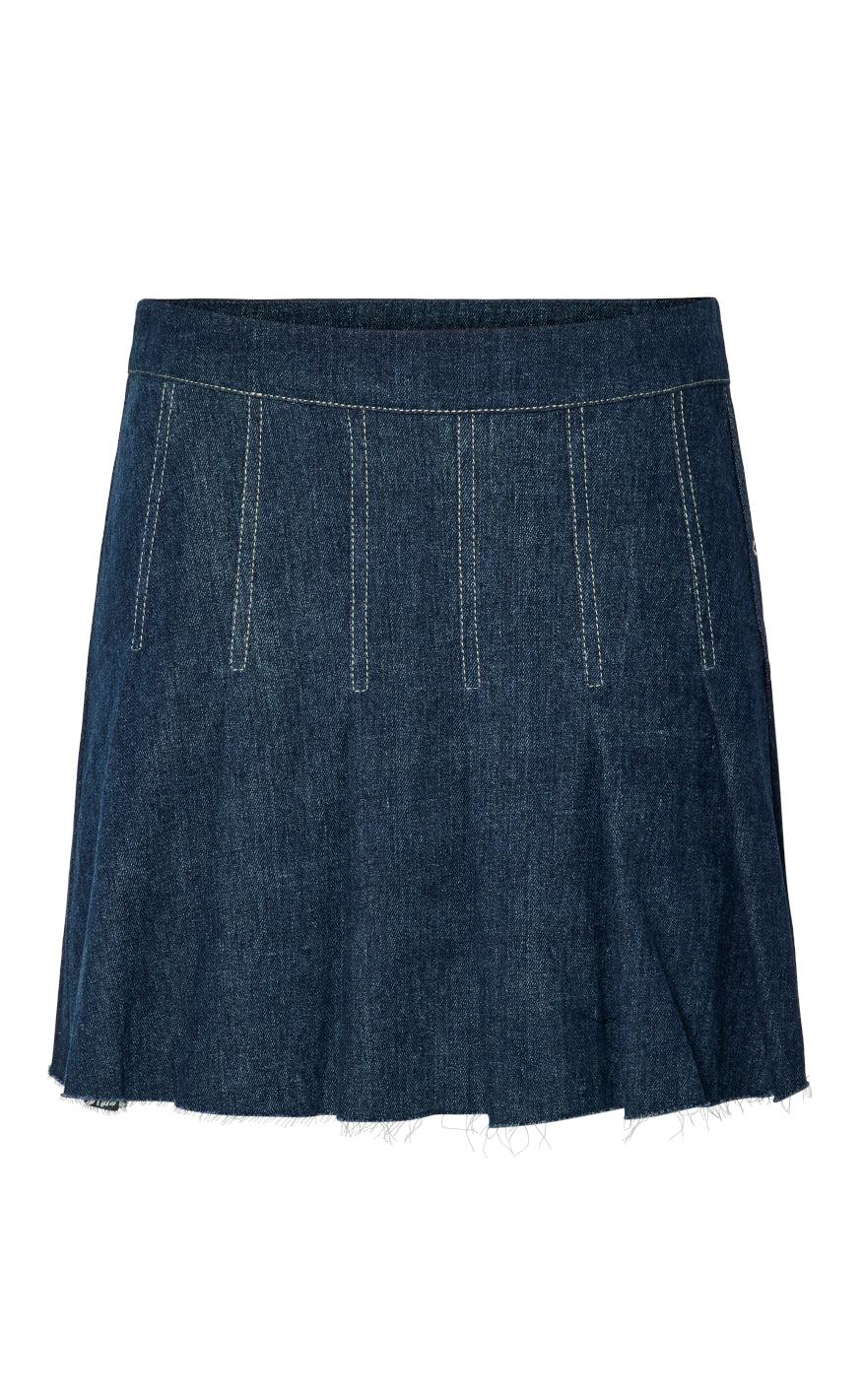Nederdel   Fabia   Dark Blue Denim fra Pieces