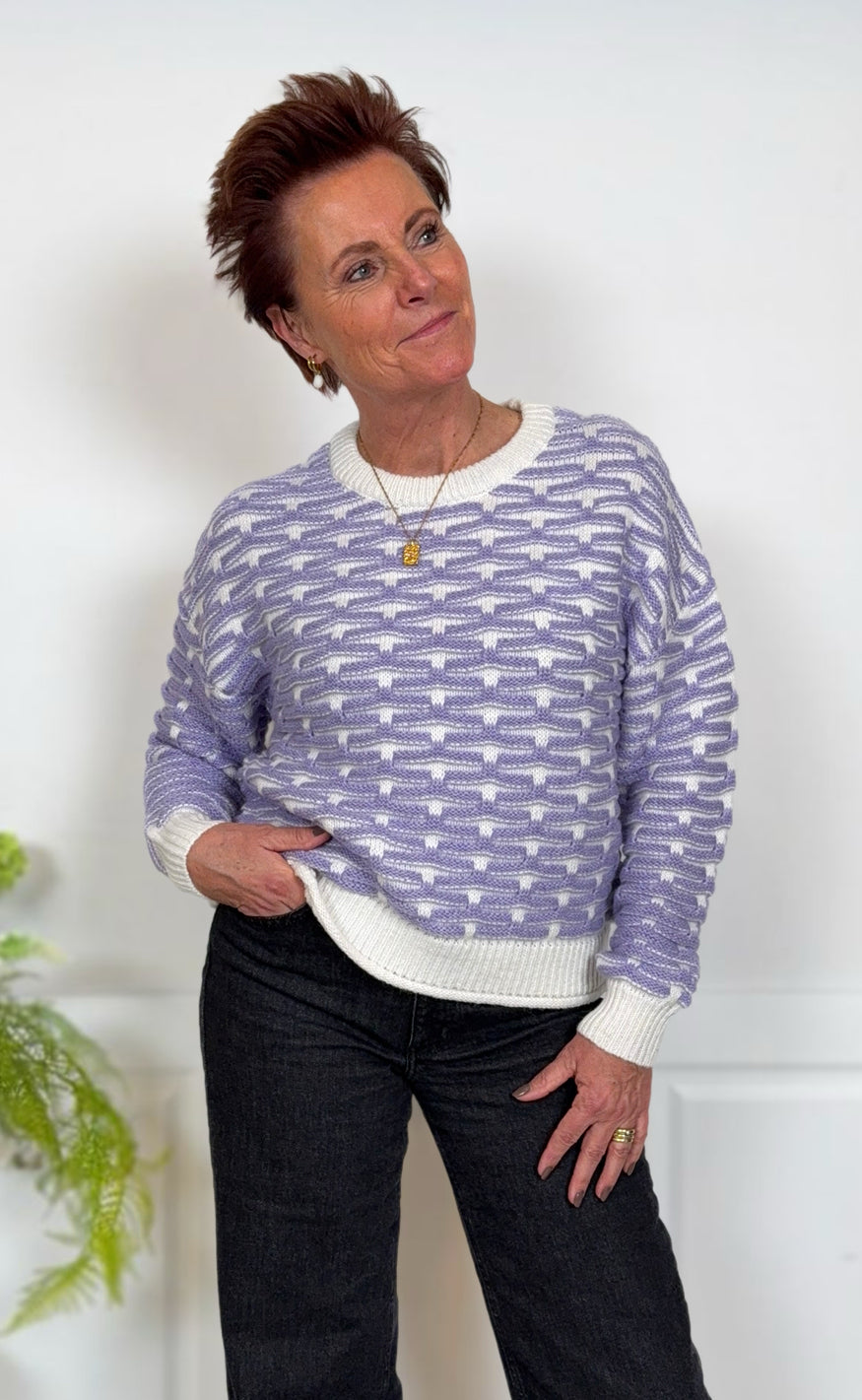Strik   Diana   Cloud Dancer Lavender fra Pieces