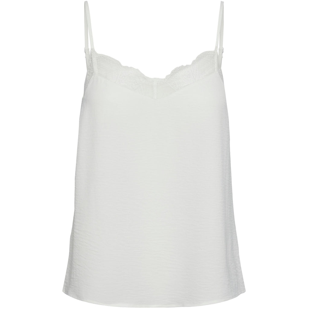 Dame Pctiffany Strap Lace Top Noos Bc Cloud Dancer fra Pieces