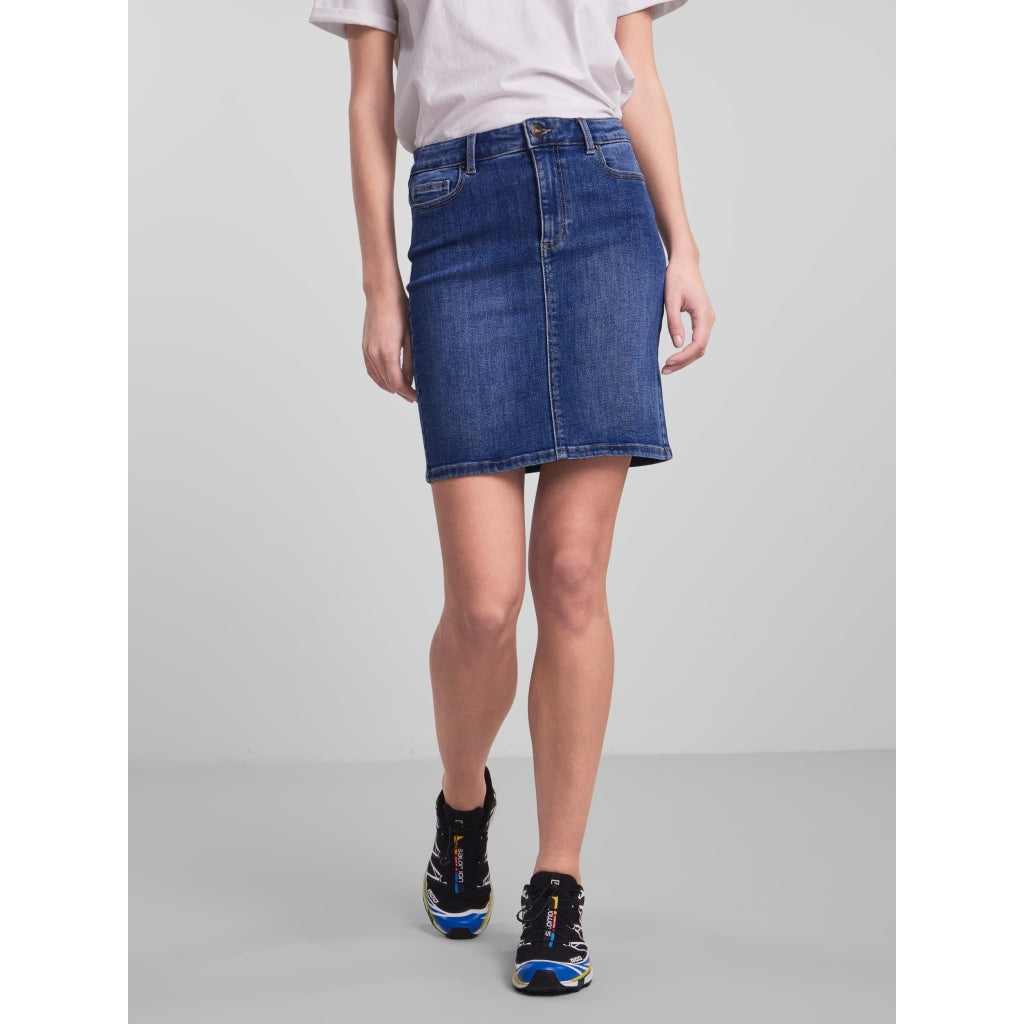 Dame Nederdel Pclili Medium Blue fra Pieces