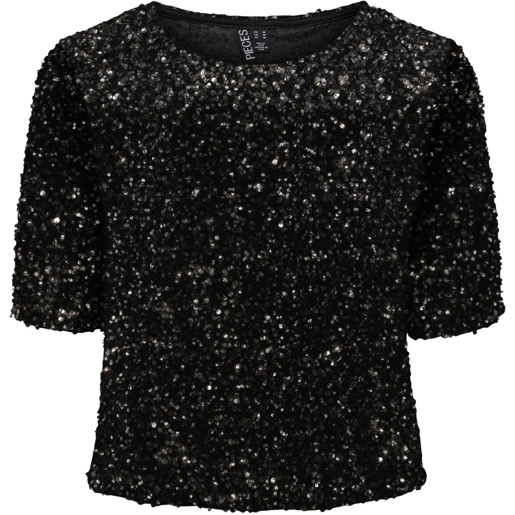 Dame Top Pckam Black Silver fra Pieces