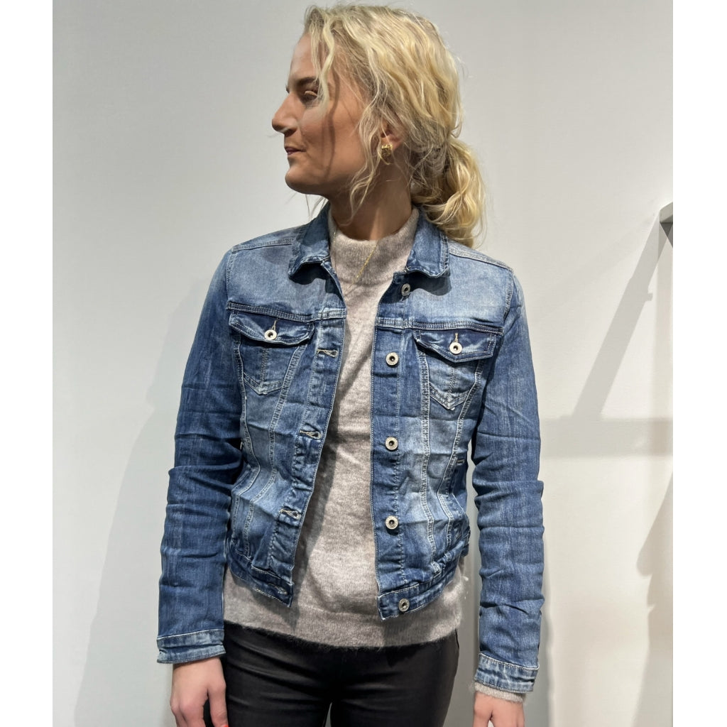 Dame Denim Jakke 60020 1   Denim Blue fra Place Du Jour