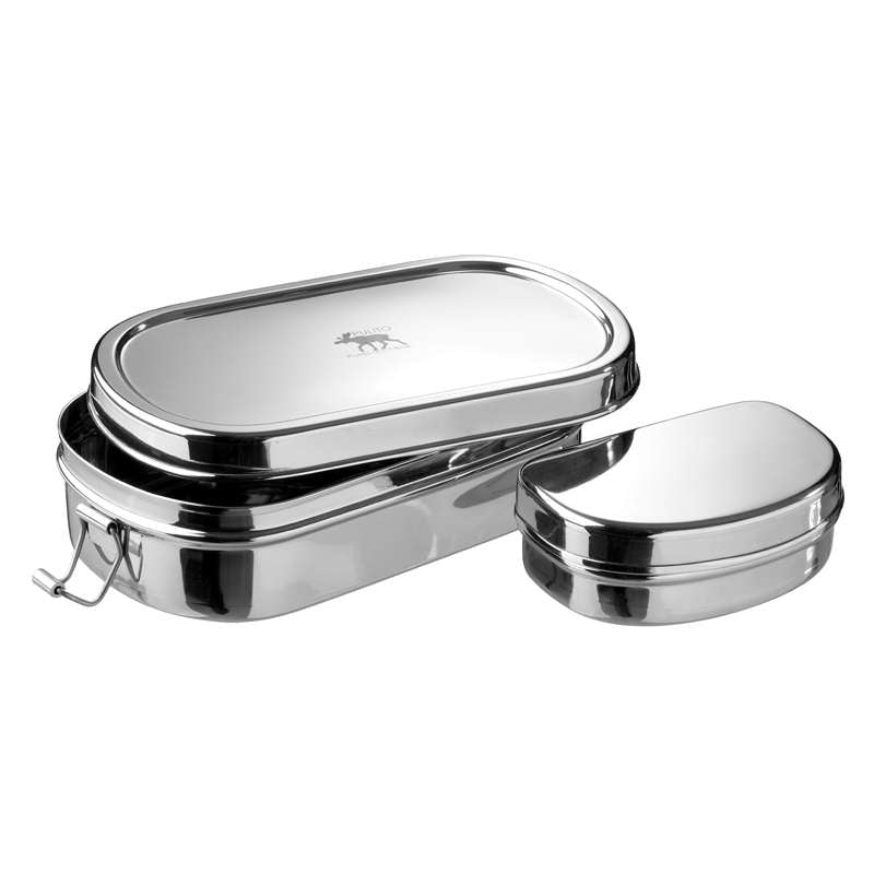 Purelunchbox Madkasse   Rustfrit Stål   Oval fra Pulito