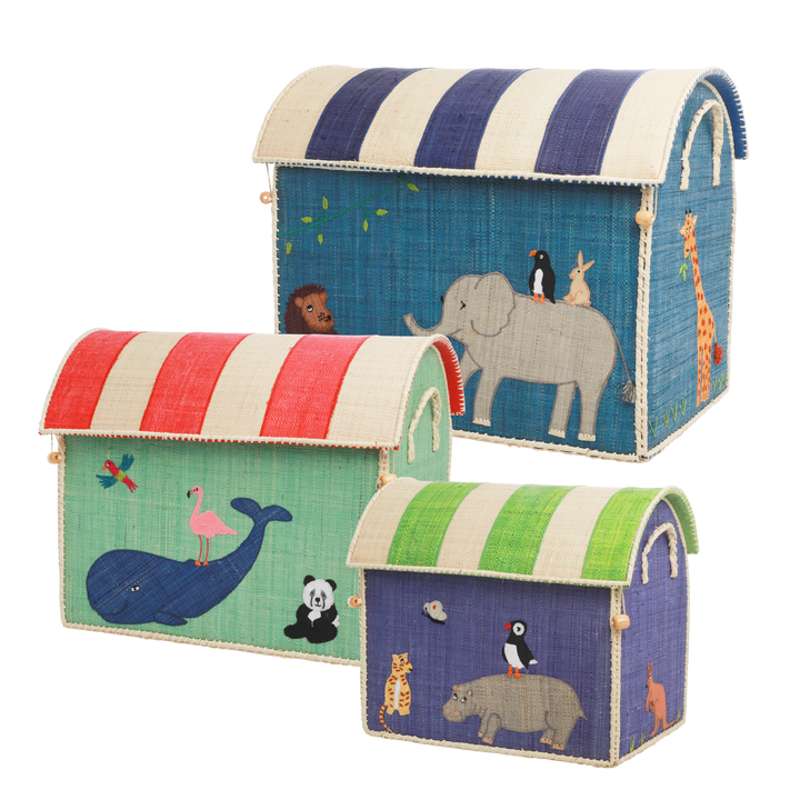 Raffia Opbevaringshuse   Animals   3 Stk. fra Rice