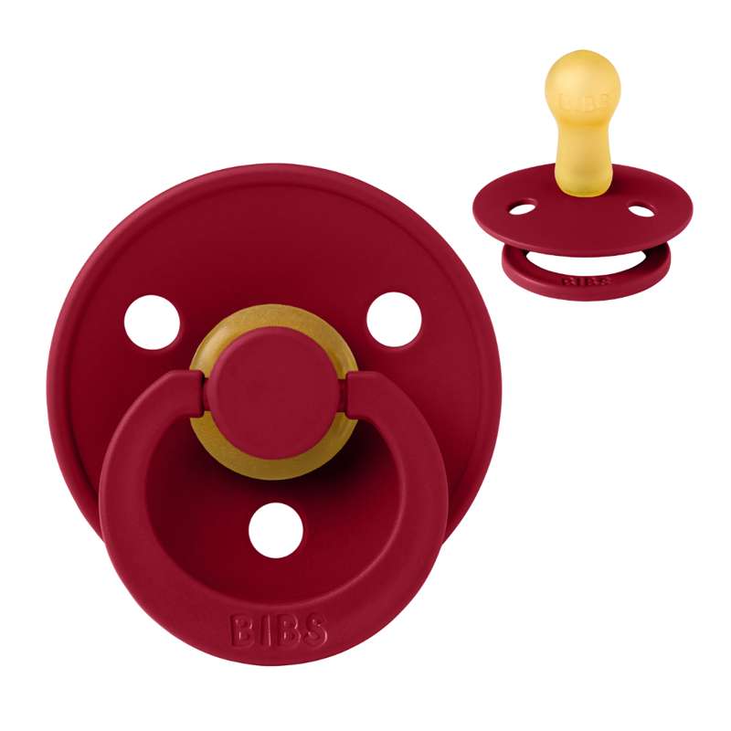 Rund Colour Sut   Str. 2   Naturgummi   Ruby fra Bibs