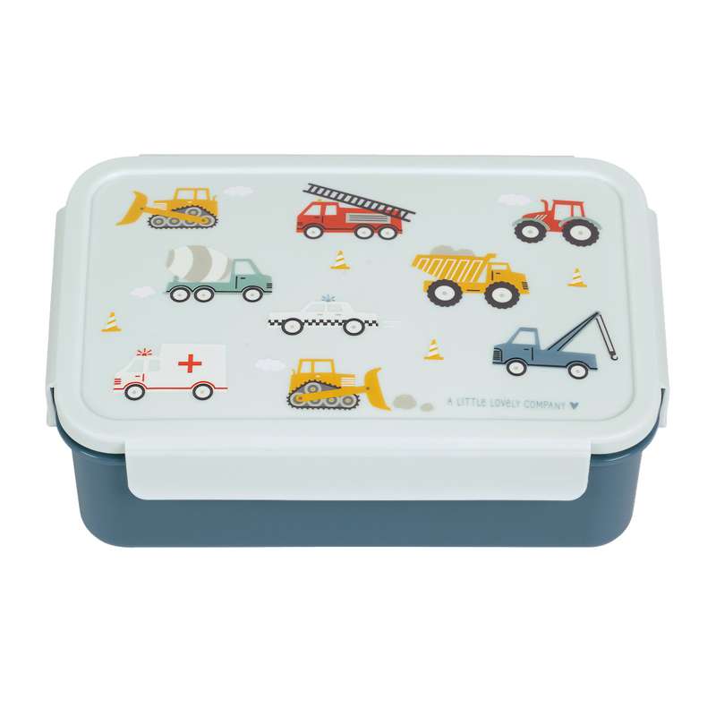 Ruminddelt Bento Madkasse Vehicles Blå fra A Little Lovely Company