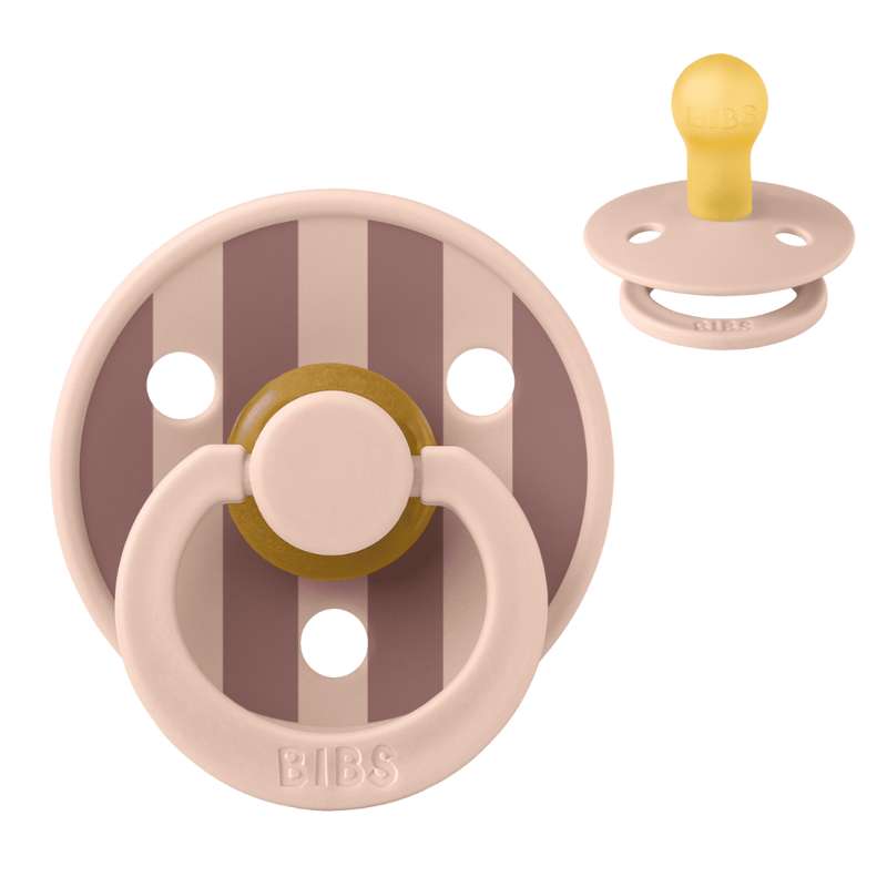 Rund Colour Sut   Str. 1   Naturgummi   Studio   Block   Blush Woodchuck fra Bibs