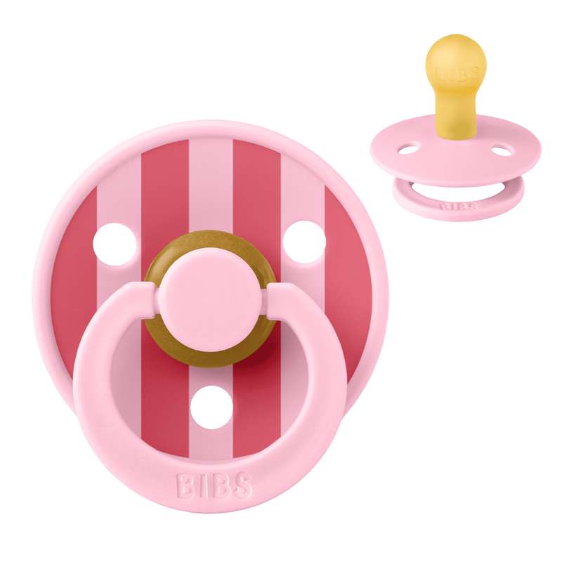 Rund Colour Sut   Str. 1   Naturgummi   Studio   Block   Baby Pink Coral fra Bibs