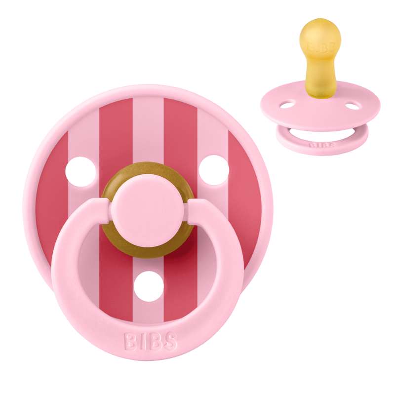Rund Colour Sut   Str. 2   Naturgummi   Studio   Block   Baby Pink Coral fra Bibs