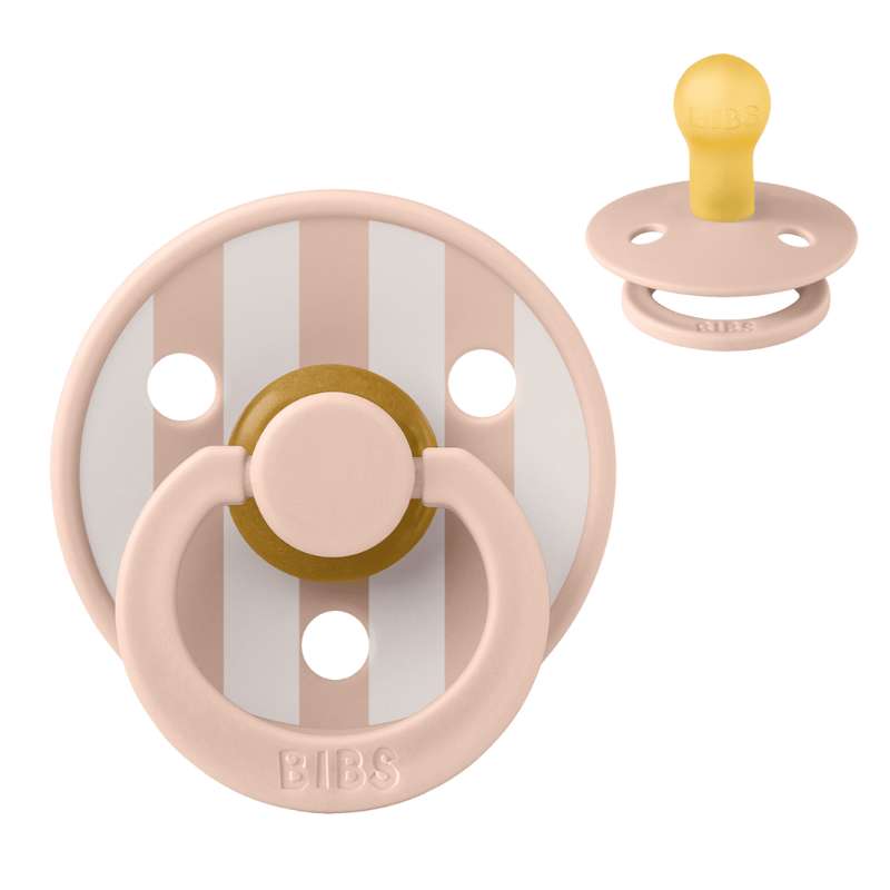 Rund Colour Sut Str. 1 Naturgummi Studio Block Blush Ivory fra Bibs