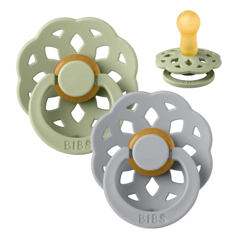 Boheme Sut   2 Pak   Str. 2   Naturgummi   Sage Cloud fra Bibs