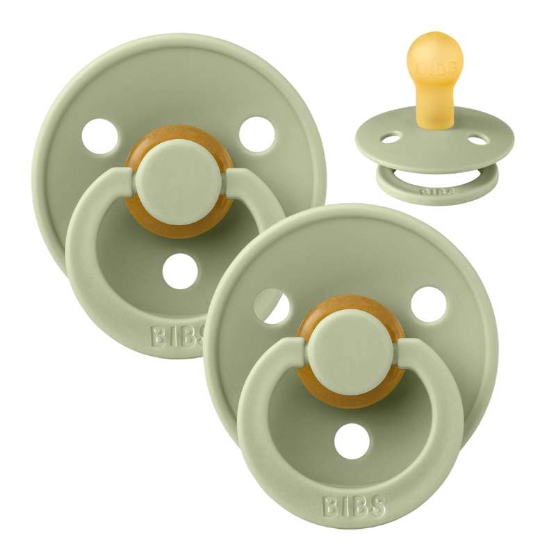 Rund Colour Sut 2 Pak Str. 2 Naturgummi Sage Sage fra Bibs