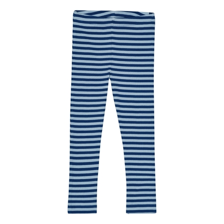 Stribede Rib Leggings Kobolt Blå & Baby Blå fra Birkholm
