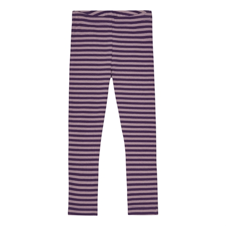 Stribede Rib Leggings Due Lilla & Vindrue Lilla fra Birkholm