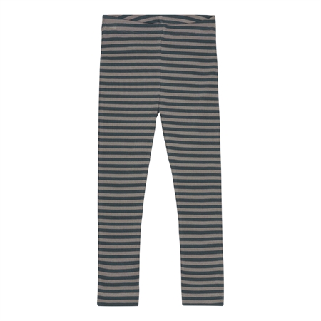 Stribede Rib Leggings Granit Grå & Skifer Grå fra Birkholm