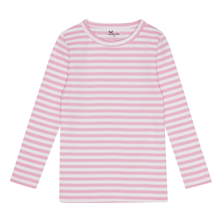Stribet Rib Bluse Perfekt Hvid & Baby Lyserød fra Birkholm