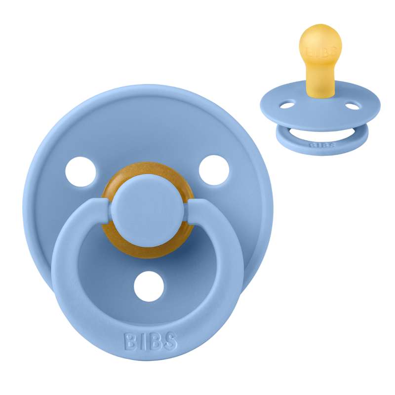 Rund Colour Sut Str. 1 Naturgummi Sky Blue fra Bibs