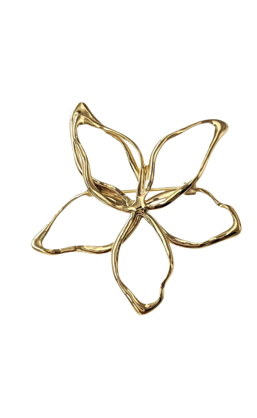 Broche   Flower   Gold Colour fra Smykkeli Copenhagen