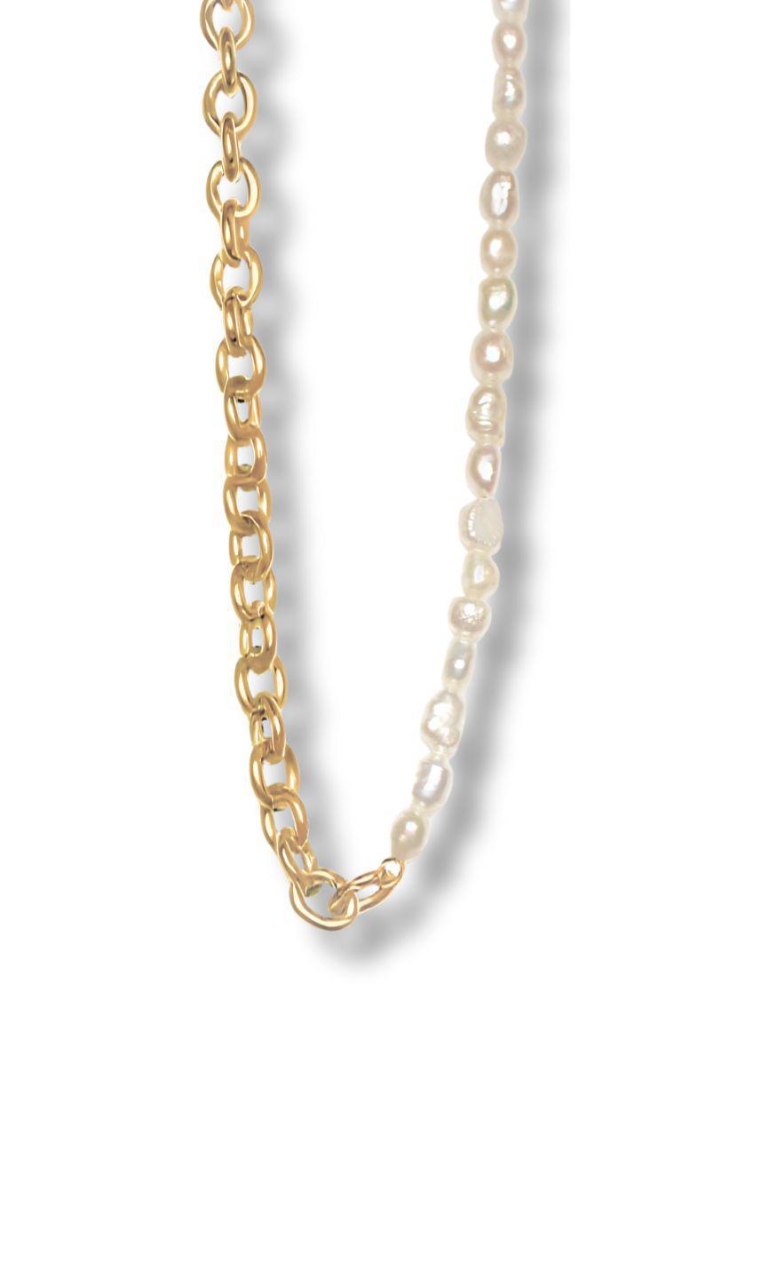 Halskæde   Paris    Gold Colour W. Freshwater Pearls fra Smykkeli Copenhagen