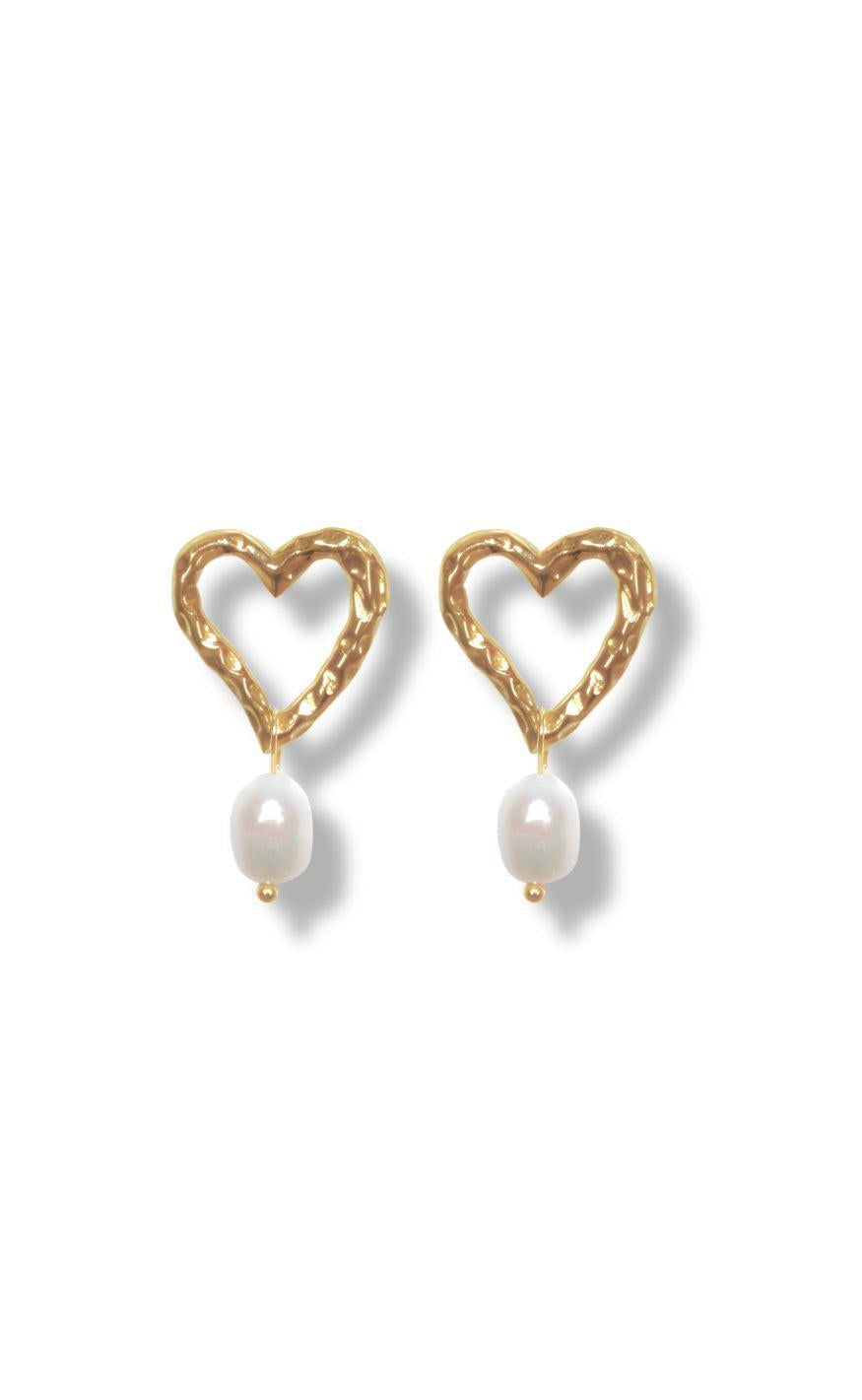 øreringe   Bella Heart   Gold Colour fra Smykkeli Copenhagen