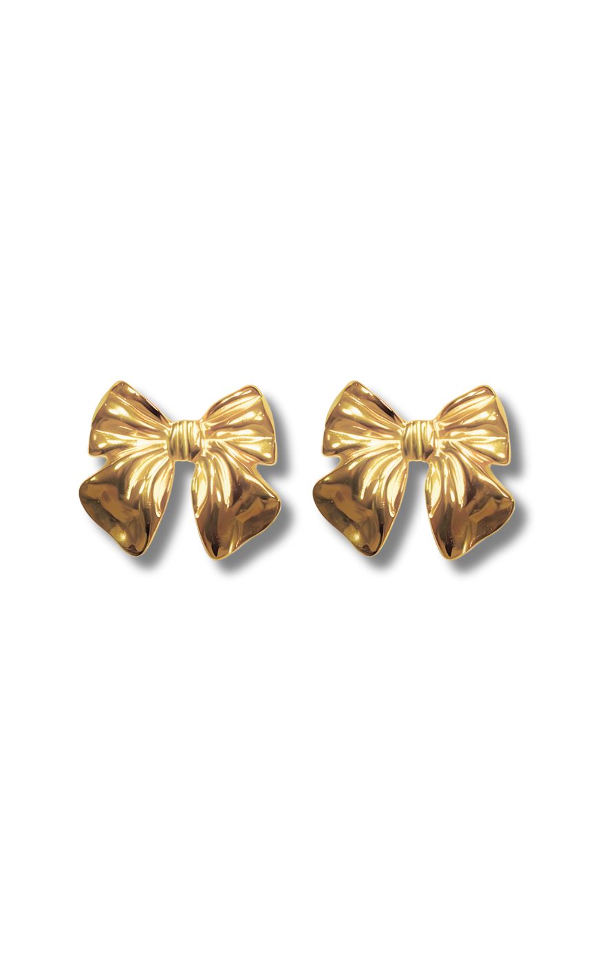 øreringe   Big Bow   Gold Colour fra Smykkeli Copenhagen