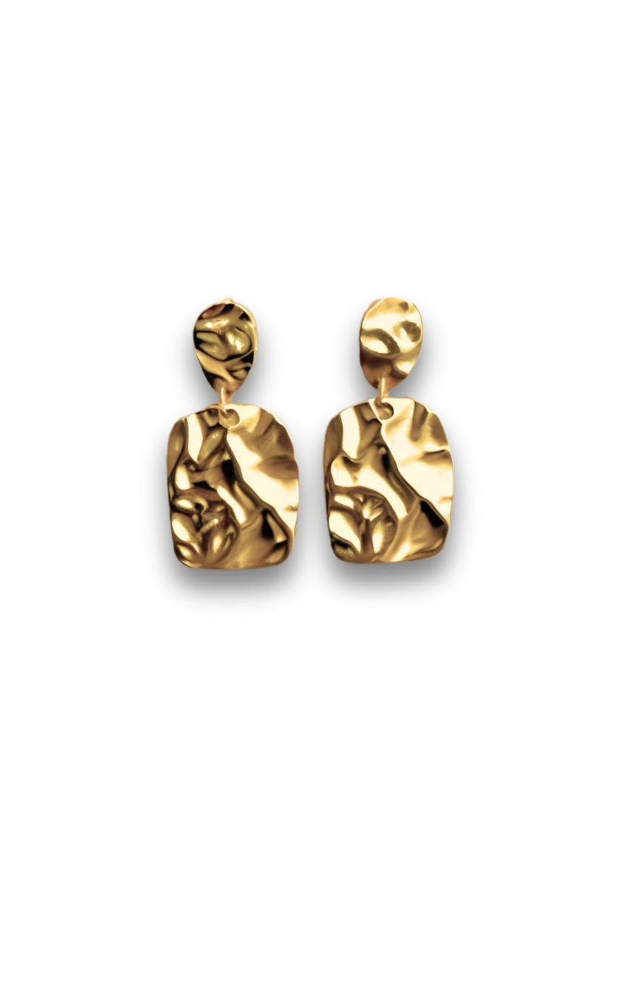 øreringe   Hanna Hammered   Gold Colour fra Smykkeli Copenhagen